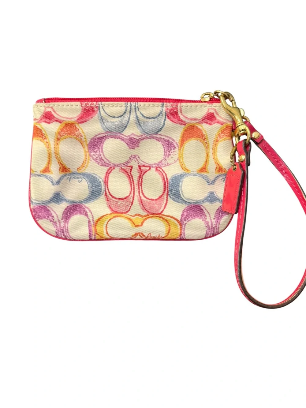 Coach Hamptons Signature Scribble Wristlet (A598)